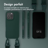Selencia Coque silicone avec cordon amovible Apple iPhone 16 Pro - Vert foncé