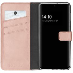 Selencia Étui portefeuille en cuir véritable Samsung Galaxy S21 FE - Rose