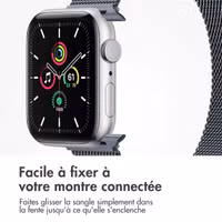 imoshion Bracelet magnétique milanais Apple Watch Series 1 - 9 / SE (38/40/41 mm) | Series 10 / 11 (42 mm) - Taille S - Gris foncé