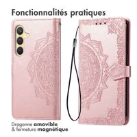 imoshion Etui de téléphone portefeuille Mandala Samsung Galaxy S25 - Rose Dorée