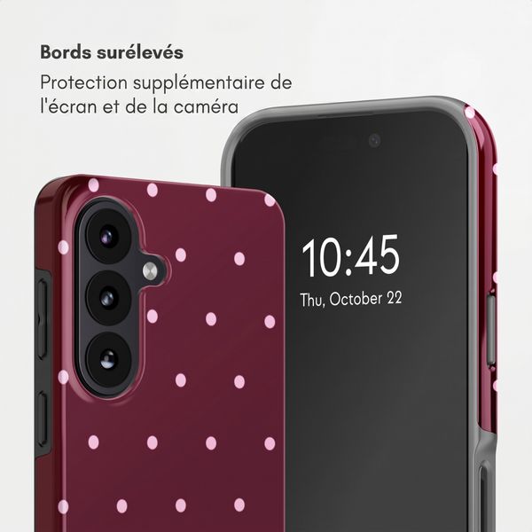 Selencia Coque arrière Vivid Samsung Galaxy S26 - Happy Dots Burgundy