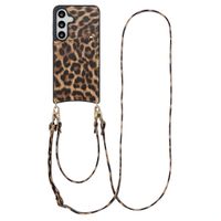 Selencia Coque de télephone Nova avec cordon et porte-cartes Samsung Galaxy S24 / S25 - Leopard