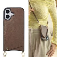 Selencia Coque de télephone Nova avec cordon et porte-cartes Apple iPhone 17 - Mocha Brown