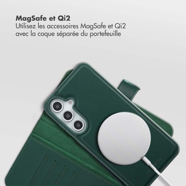 Selencia Étui portefeuille amovible Olyn avec MagSafe Samsung Galaxy S24 FE - Vert