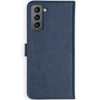 Selencia Étui portefeuille en cuir véritable Samsung Galaxy S21 Plus - Bleu