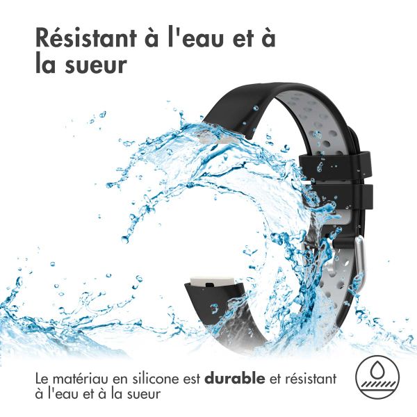 imoshion Bracelet sportif en silicone Fitbit Luxe - Noir/Gris