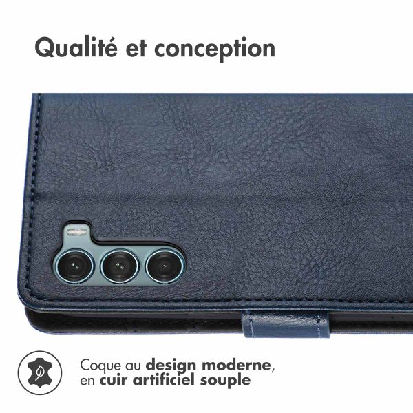 imoshion Étui de téléphone portefeuille Luxe Motorola Moto G200 - Bleu foncé