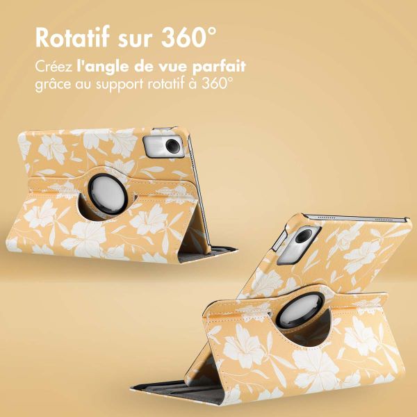 imoshion Coque tablette Design rotatif à 360° Xiaomi Redmi Pad SE - Yellow Flowers