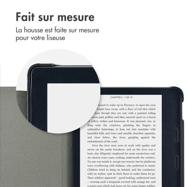 imoshion Étui de liseuse portefeuille Canvas Sleepcover avec support Kobo Libra 2 / Tolino Vision 6 - Glitter Dorée