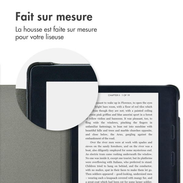 imoshion Étui de liseuse portefeuille Canvas Sleepcover avec support Kobo Libra 2 / Tolino Vision 6 - Peach