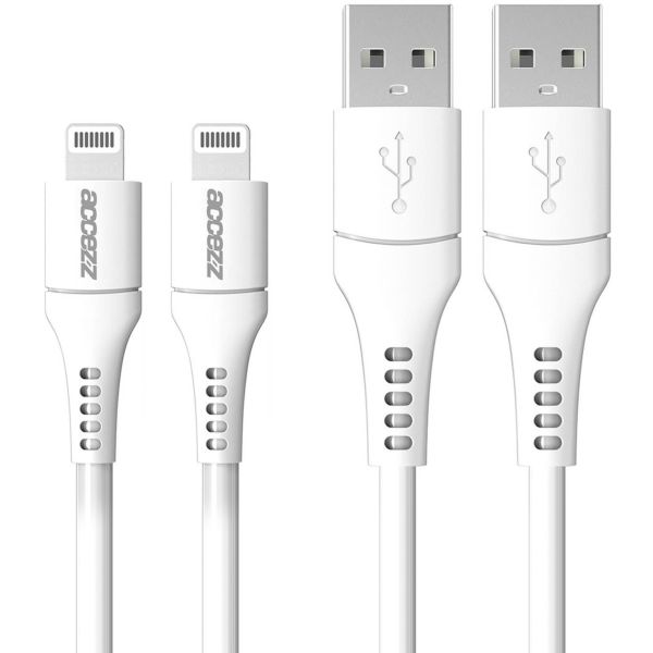 Accezz Le pack 2 Câble Lightning vers USB - Certifié MFi - 2 mètres - Blanc