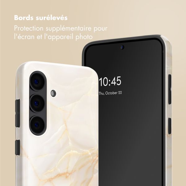 Selencia Coque arrière Vivid Samsung Galaxy S24 - Golden Beige Marble