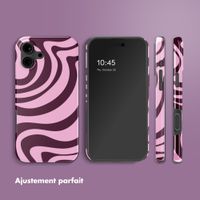 Selencia Coque arrière Vivid Apple iPhone 16 - Wavy Swirl Pink Plum