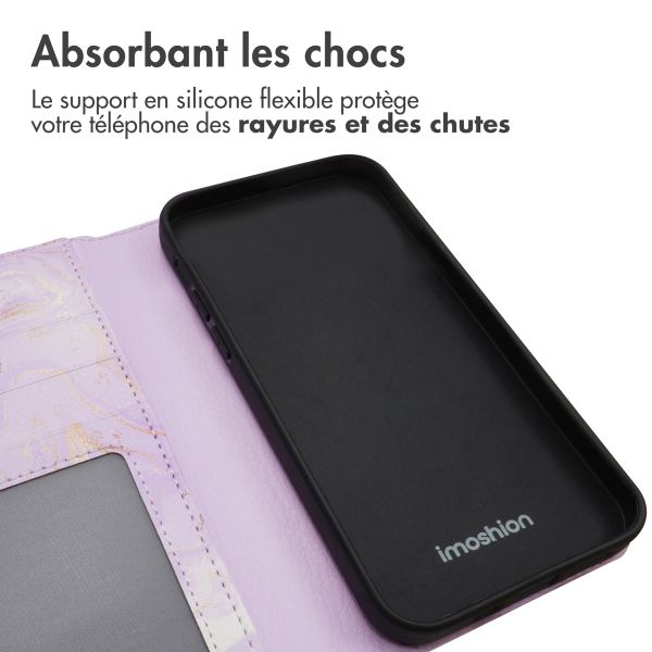 imoshion Étui de téléphone portefeuille Design Samsung Galaxy A20e - Purple Marble