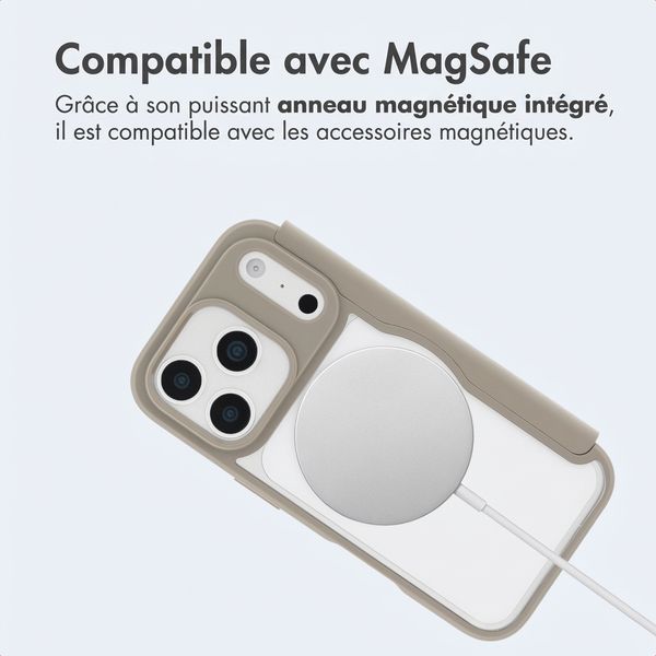 imoshion Bookcase transparente avec MagSafe Apple iPhone 17 Pro Max - Beige