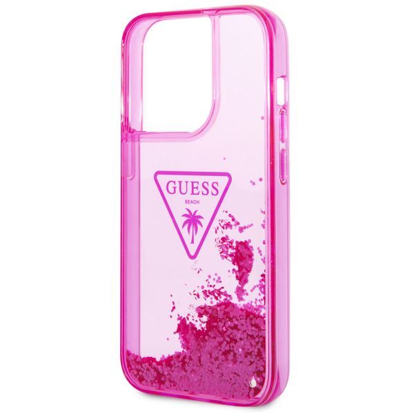 Guess Coque Liquid Glitter iPhone 14 Pro - Fuchsia