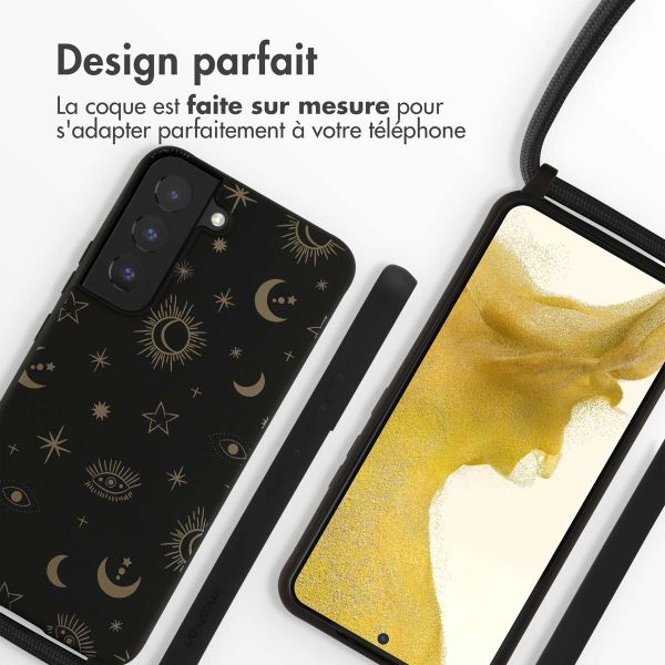 imoshion Coque design en silicone avec cordon Samsung Galaxy S22 - Sky Black