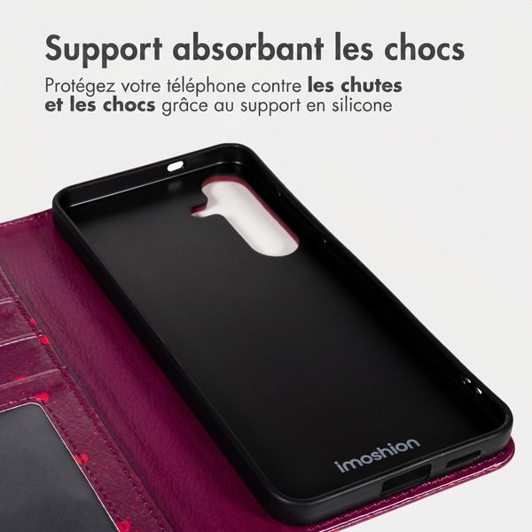 imoshion Étui de télephone portefeuille Design Samsung Galaxy S24 - Crush Check Coral Dust