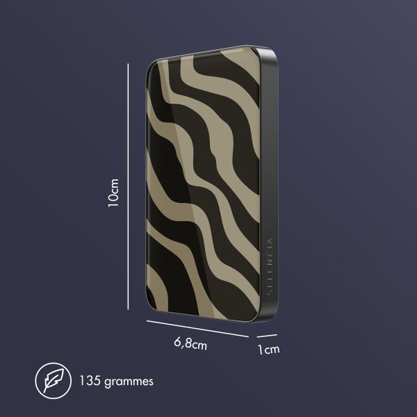 Selencia Powerbank Vivid 5 000 mAh - MagSafe et Qi2 - Black / Swirl Black