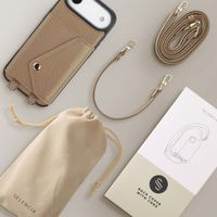 Selencia Coque de télephone Sera avec cordon et porte-cartes enveloppe Apple iPhone Air - Taupe