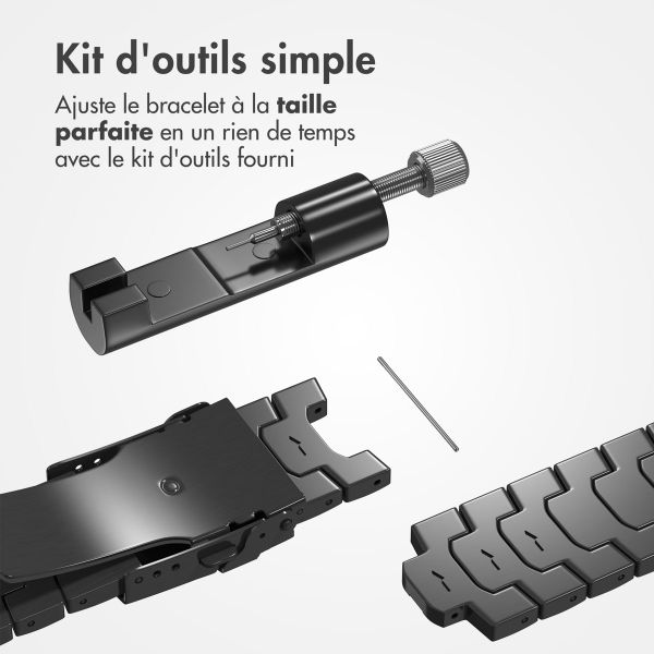 Accezz Bracelet Steel Samsung Galaxy Watch 4 / 5 / 6 / 7 / FE (20 mm) - Noir