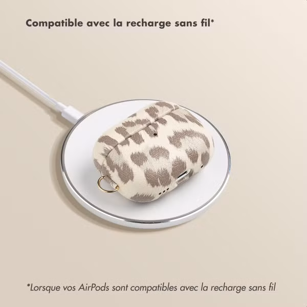 Selencia Coque Sabi Apple AirPods Pro / Pro 2 - imprimé léopard - Soft Ivory