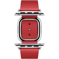 Apple Bracelet Leather Band Modern Buckle Apple Watch Series 1 t/m 9 / SE (38/40/41 mm) | Series 10 / 11 (42 mm) - Taille L - Scarlet Red