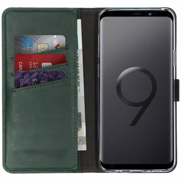 Selencia Étui de téléphone en cuir véritable Samsung Galaxy S9 Plus