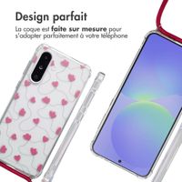 imoshion Coque Design avec cordon Samsung Galaxy A36 - Dusty Rose Connected Hearts