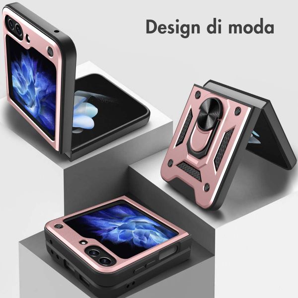imoshion Coque arrière Rugged avec anneau Samsung Galaxy Z Flip 5 - Rose Doré