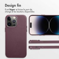Accezz Coque arrière en cuir avec MagSafe Apple iPhone 14 Pro Max - Heath Purple