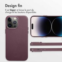 Accezz Coque arrière en cuir avec MagSafe iPhone 14 Pro Max - Heath Purple