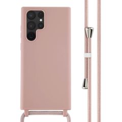 imoshion Coque en silicone avec cordon Samsung Galaxy S22 Ultra - Sand Pink