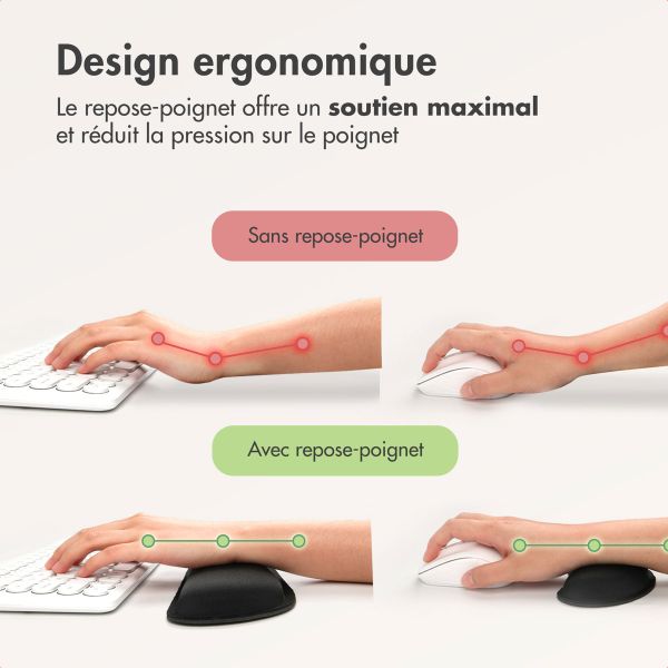imoshion Repose-poignet ergonomique – pour clavier et souris – Noir