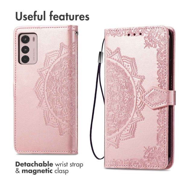 imoshion Etui de téléphone portefeuille Mandala Motorola Moto G42 - Rose Dorée