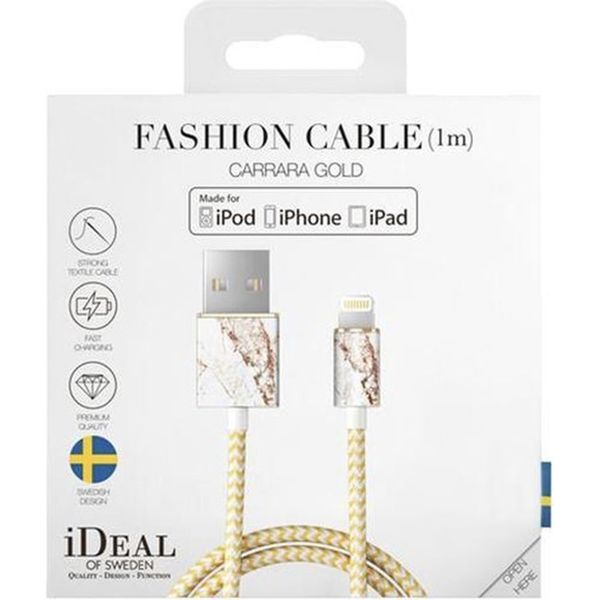 iDeal of Sweden Fashion Lightning vers câble USB - 1 mètre - Carrara Gold