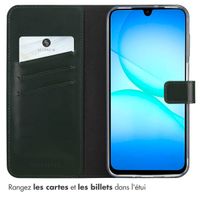 Selencia Étui portefeuille en cuir véritable Samsung Galaxy A17 - Vert