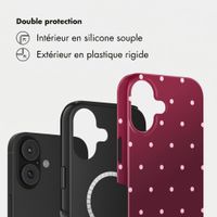 Selencia Coque arrière Vivid avec MagSafe Apple iPhone 16 - Happy Dots Burgundy