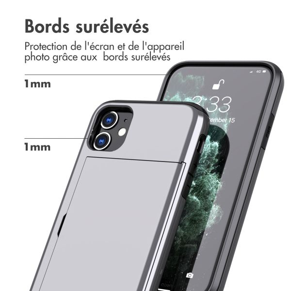 imoshion Coque arrière avec porte-cartes Apple iPhone 11 - Gris