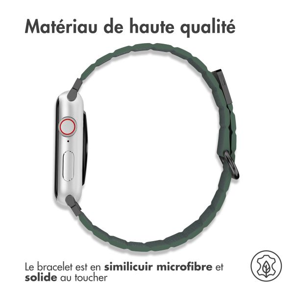 imoshion Bracelet en cuir magnétique Apple Watch Series 1 t/m 9 / SE (38/40/41 mm) | Series 10 / 11 (42 mm) - Vert