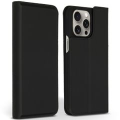 Accezz Étui de télephone Slim Folio en cuir de qualité supérieure Apple iPhone 15 Pro Max - Noir