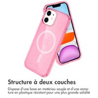 imoshion Coque Pailletée avec MagSafe Apple iPhone 12 (Pro) - Paillettes Rose