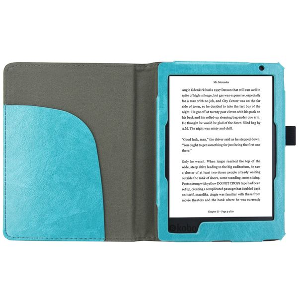 imoshion Etui portefeuille Luxe unie Kobo Aura Edition 2 - Turquoise