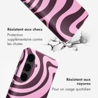 Selencia Coque arrière Vivid avec MagSafe Samsung Galaxy S24 - Wavy Swirl Pink Plum