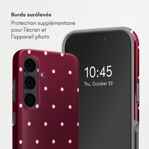 Selencia Coque arrière Vivid avec MagSafe Samsung Galaxy S24 - Happy Dots Burgundy