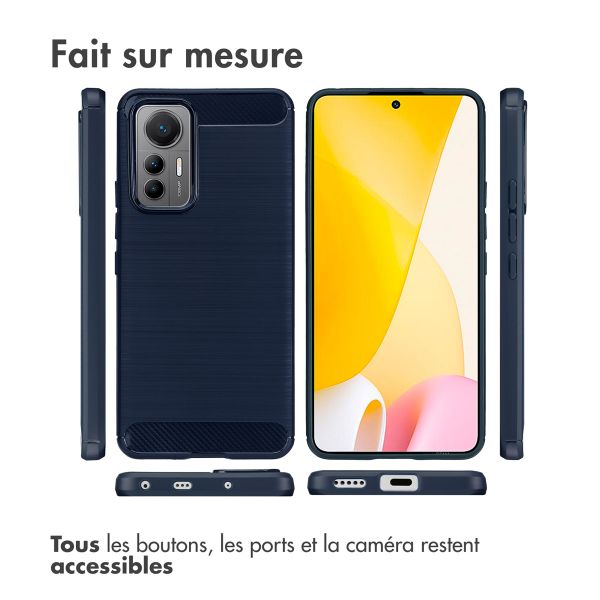 imoshion Coque Brushed Xiaomi 12 Lite - Bleu foncé