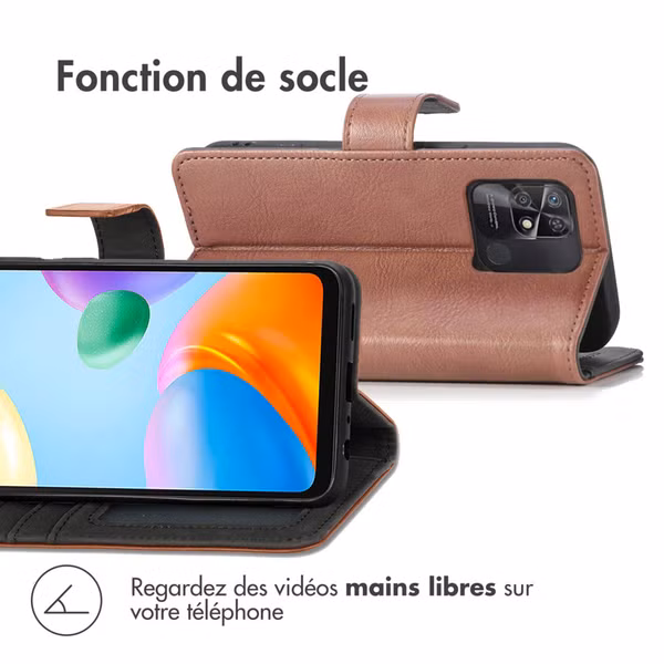 imoshion Étui de télephone portefeuille de luxe Xiaomi Redmi 10C - Marron