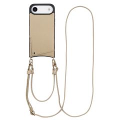 Selencia Coque de télephone Nova avec cordon et porte-cartes Apple iPhone Air - Beige
