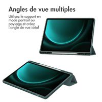 imoshion Coque tablette rigide Trifold Samsung Tab S10 Plus / Tab S9 FE Plus / Tab S9 Plus 12.4 pouces - Vert