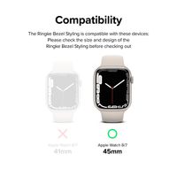 Ringke Style de lunette Apple Watch Series 7 / 8 / 9 - 45 mm - Matte Curve Silver